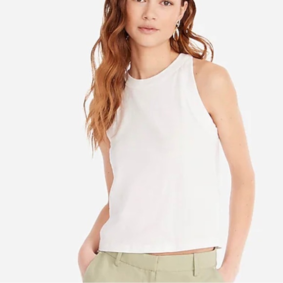 J. Crew Women’s 90s Cropped Organic Slub Cotton Tank White Size Small